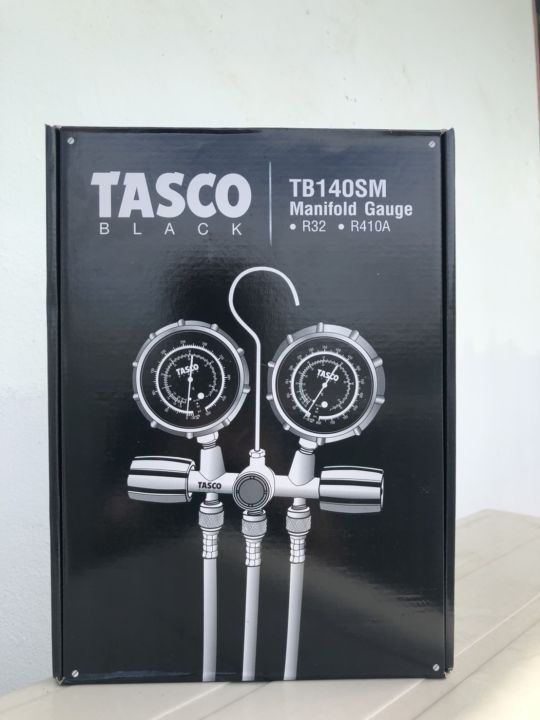 tasco-black-เกจวัดน้ำยาแอร์-รุ่น-tb140-เกจคู่-เกจพร้อมสาย3-เส้น-ของแท้tasco-สำหรับน้ำยาแอร์-r32-r410a-ยกกล่อง-พร้อมส่งราคาถูก