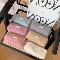✺◑ Large Capacity Pencil Case Stationery Pen Case Corduroy Pencilcase School Supplies Pencil Pouch Back To School Stationery Box