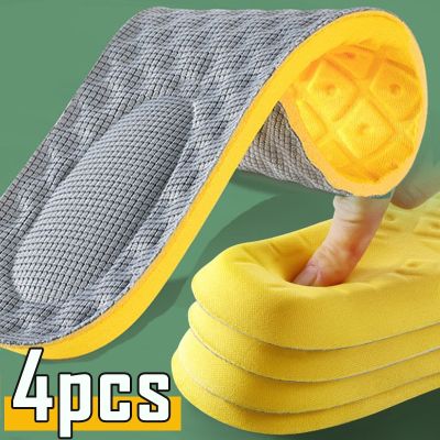 【jw】◎﹉  Palmilhas ortopédicas de espuma memória para homens almofadas respiráveis palmilha ortopédica almofada cuidados com os pés suporte macio esporte 4 peças