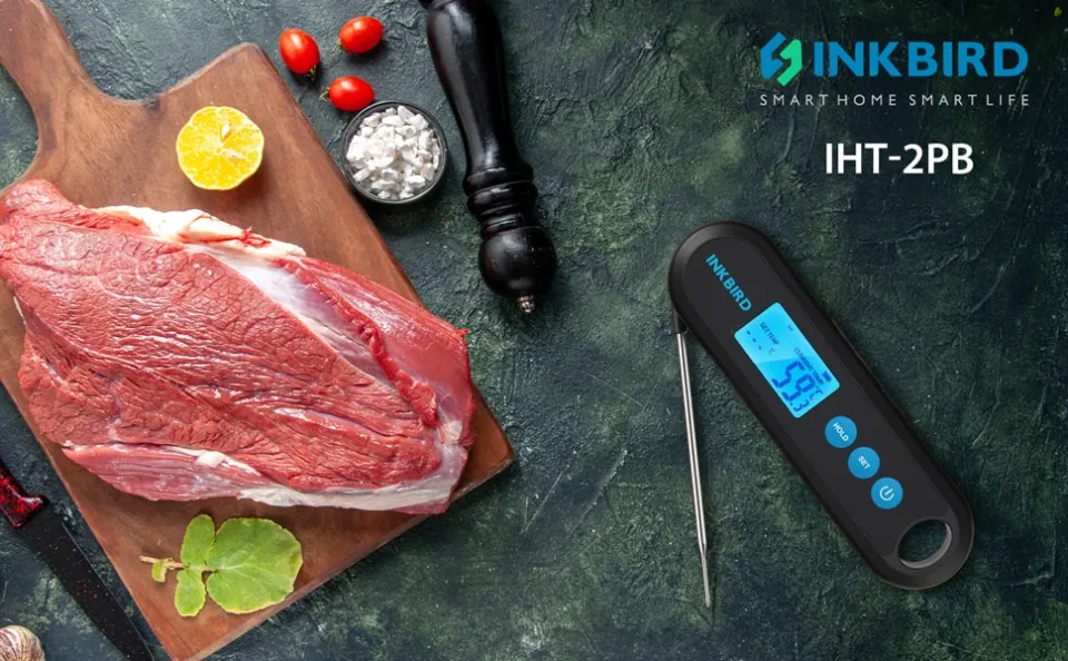 INKBIRD Digital Meat Thermometer 2 Sec Instant Readout IHT-2PB With  External Probes Bluetooth Backlight Display For Grilling BBQ