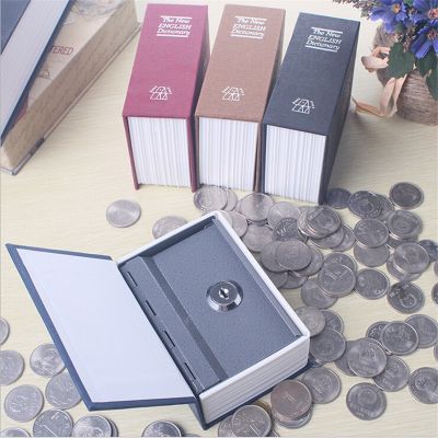 ✿▩ Dicionário criativo Inglês Money Saving Box Safe Book Mealheiro com chave dinheiro e moedas