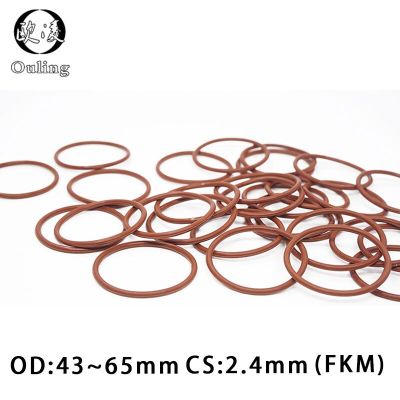 2PCS/lot Fluorine rubber Ring Brown FKM O ring Seal CS:2.4mm OD43/44/45/47/48/49/50/55/60/65mm Rubber ORing Seal Oil Ring Gasket Gas Stove Parts Acces