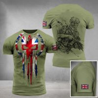 New UK Mens T เสื้อ United Kingdo ทหาร-กองทัพ-ทหารผ่านศึกประเทศธง 3d พิมพ์คุณภาพสูงเสื้อยืดฤดูร้อนผู้ชายอังกฤษเสื้อยืด