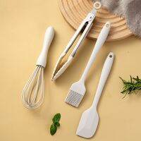 Household Silicone Baking Four-piece Set Non-stick Multifunctional Spatula Whisk High Temperature Resistant Food Clip Oil Brush