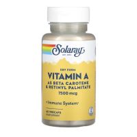 Solaray, Dry Form Vitamin A 7,500 mcg, 60 VegCaps