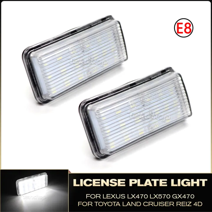 2Pcs LED Number License Plate Light For Toyota Land Cruiser J100 J200