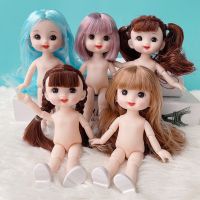 16 Cm Bjd Tubuh Boneka 1/8 dengan Kepala dan Sepatu Boneka Mini Tubuh Telanjang 13 Sendi Bergerak Mata 3D untuk Mainan DIY Anak-anak