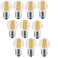 10ชิ้นหลอดไฟ LED G45 4W 8W 12W E27 E14ใสโคมไฟ LED 220V อุ่น/เย็นเส้นใยขาวเอดิสันหลอดไฟประหยัดพลังงานลูกโลก