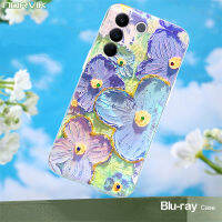 NORVIK ใหม่เคสนิ่ม TPU พลอยเทียมลายดอกไม้ไฟฉายหลอดยูวีหรูหราฝาครอบโทรศัพท์ขอบตรงโปร่งใสสำหรับ Vivo V29 Y78 Y36 S17 Y27 X90 Y36 Y02 Y01 Y22 V25 V25e Y35 X80 V23 V23e V27e X70 Y33S Pro 4 n4-1 5G G G G