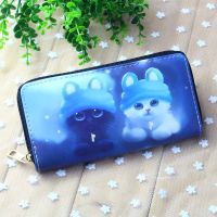 Cute Cat Animal Prints Women Wallets Coin Purse Pocket Lady Purses Money Bags Pouch Girls Long Wallet ID Cards Holder Notecase