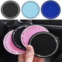 〖Cozyroom shop〗 2pcs Non-slip Car Water Cup Pad Diamond Rubber Mat for Bottle Holder Coaster Auto Interior Heat Insulation Household Cup Pad