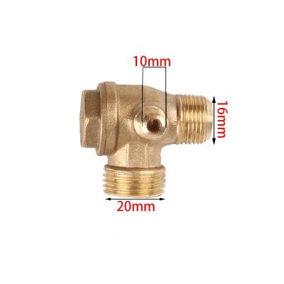 C63B 3 Port Brass Male Threaded Check Valve Connector Tool for Air Compressor Prevent