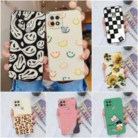 เคสป้องกันหน้าจอกันกระแทกลายดอกทานตะวันแฟชั่นสำหรับ A15 Oppo A35 A15s 15 S เคสแบบนิ่มที่เป็นซิลิโคนเหลวสี่เหลี่ยมกันกระแทกสำหรับ Oppo A 15 S A 35 Funda Coque Bumper