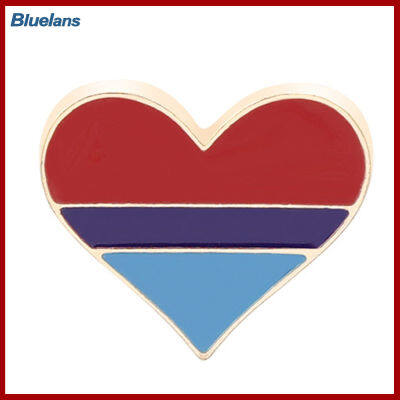 Bluelans®เครื่องประดับปกหมวกปุ่มโลหะความภาคภูมิใจของเกย์เข็มกลัดลงยารูปหัวใจสีรุ้งน่ารัก