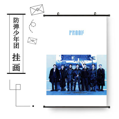 Bang Tan Proof Concept Photo คลิปสั้น Scroll ภาพวาดผ้าใบโปสเตอร์ V JIN SUGA J-HOPE JIMIN แขวนผ้า Decor Background