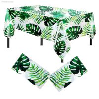 ∈﹍☜ Hawaiian Party Disposable Tablecloth Palm Leaves Table Cover Hawaii Wedding Tropical Jungle Birthday Party Tableware Supplies