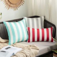 hot！【DT】ஐ♝  Outdoor Cover 45x45cm Striped Cushion Water-resistant Pillowcase