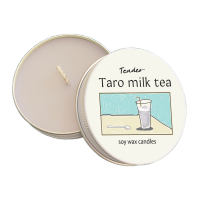 Summerstuff.marine - Taro milk tea soy wax candles (60g) ชานมเผือกหอม หวานละหมุน เทียนไข ของขวัญ