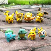 PANUCCI ตุ๊กตาโมเดล PVC Eevee Squirtle Bulbasaur Rowlet ตุ๊กตาโปเกมอน Pokemon ตุ๊กตาขยับแขนขาได้ Pikachu โมเดลแอ็คชั่นตุ๊กตาขยับแขนขาได้