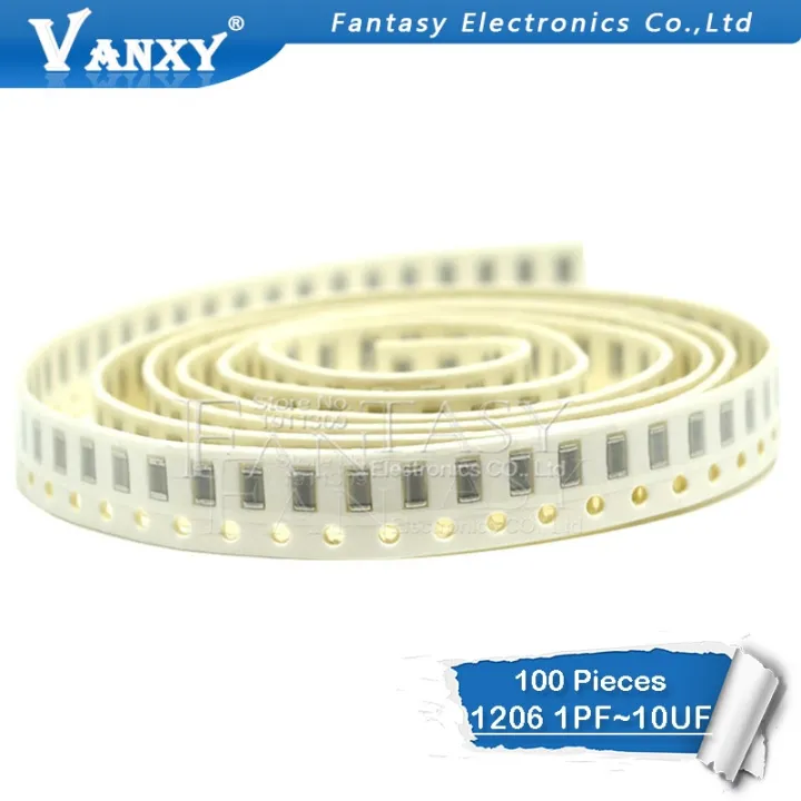100pcs 1206 50v Smd Thick Film Hjxrhgal Chip Multilayer Ceramic