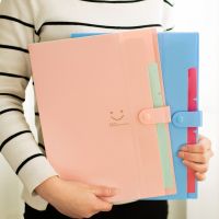 A4 Folder 5 Layers Macaron Color File Large Capacity Document Organizer Student School and Office Supplies Stationery