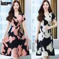 IEF Đầm Nữ Chân Váy Hoa Dài Cá Tính Mỏng Cỡ Lớn Phong Cách Hàn Quốc Bầu Không Khí Đơn Giản thumbnail
