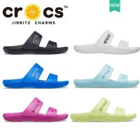 รองเท้า crocs แท้ CROCS Classic Sandal รองเท้าถูพื้น รองเท้าแตะ  ลําลอง ส้นแบน เหมาะกับเดินชายหาด รองเท้าแตะสุขภาพ#206761 g