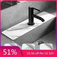 【CC】☋✎۞  Upgraded Sink Faucet Absorbent Guard Drain Countertop Protector Diatomite Rug