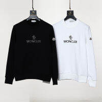 Moncleros3เสื้อสเวตเตอร์ลำลองผ้าฝ้ายแท้เสื้อสเวตเตอร์ทรงหลวมและอเนกประสงค์เสื้อสวมหัวแขนยาวป้ายเย็บปักเสื้อคลุมแฟชั่นสำหรับฤดูใบไม้ผลิและฤดูใบไม้ร่วง