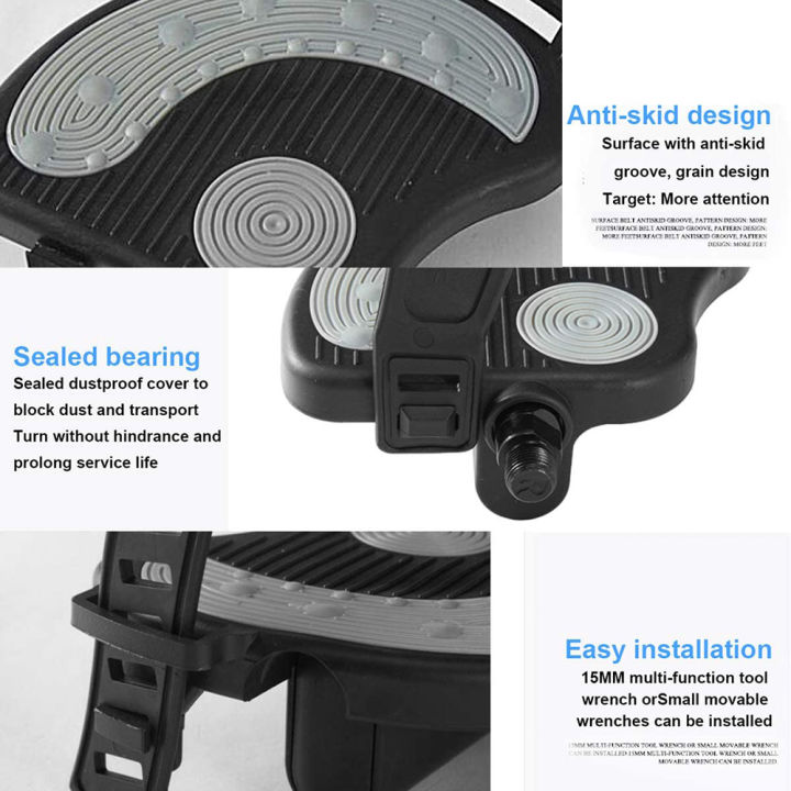 qiannong-คันเหยียบเครื่องปั่นจักรยานออกกำลังกายกันลื่นสายยางแกนหมุน1-2สำหรับจักรยานออกกำลังกายในร่มที่มีสายรัดคันเหยียบจักรยานออกกำลังกายจักรยานออกกำลังกายในร่ม