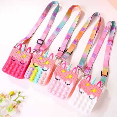 【Candy style】 Pop-it bag unicorn mini cute children messenger bag coin purse