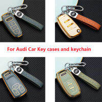 1ชิ้นสำหรับ Audi Car Key กรณีการป้องกันกุญแจรถ Key Cover และหนังคุณภาพสูงพวงกุญแจสำหรับ Audi Q3 Q4 Q5 Q7 A3 A4 A5 A6 A8 A3L A4L A5L A6L ฿ S6 S3 B6 TT สมาร์ทกระเป๋าใส่กุญแจรถยนต์,เคสกุญแจรถ