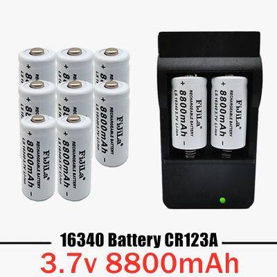 Cylindrical battery 16340 Battery CR123A 8800mAh 3.7V Li-ion Rechargeable Battery 16340 Charger diy battery LED Strip Lighting