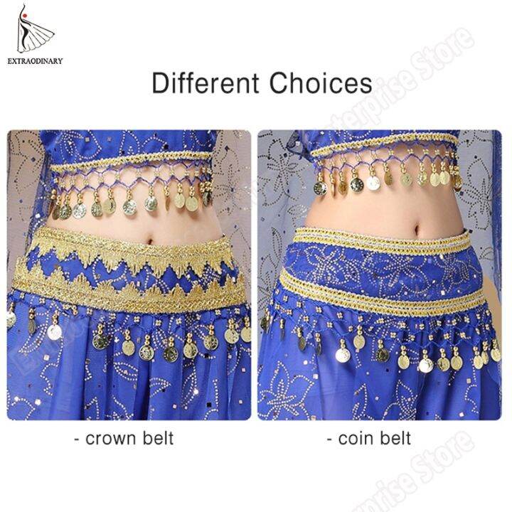 hot-dt-bollywood-costumes-set-belly-sari-dancewear-coin-top-pants-veil-headwear