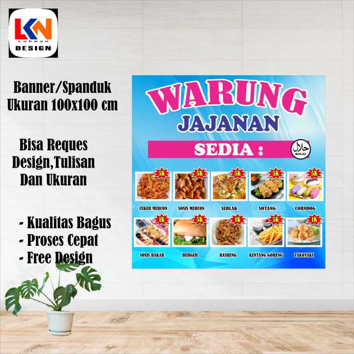 Banner Spanduk Warung Jajanan Lazada Indonesia