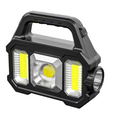 USB Rechargeable Flashlight Portable Powerful Lantern Solar Light for Camping Hiking Waterproof COB Torch Light
