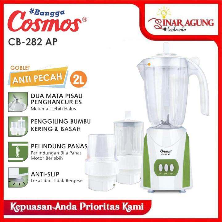 COSMOS BLENDER PLASTIK 2 LITER GOBLET ANTI PECAH CB 282 AP - GREEN ...