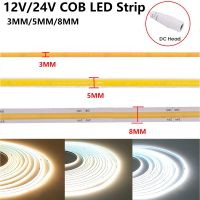 ริออนแถบไฟ LED แถบแสง12V 24V 3Mm 5Mm 8Mm PCB 384LED/M ความหนาแน่นสูงหรี่แสงได้ยืดหยุ่นเทปไฟแอลอีดีเส้นตรง0.5-5M