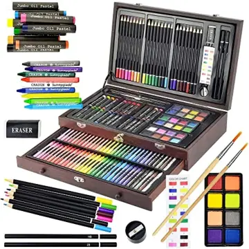 175 Piece Deluxe Art Supplies, Art Set with 2 A4 Drawing Pads, 24 Acrylic  Paints, Crayons, Colored Pencils, Art Kit for Adults Artist Beginners Kids