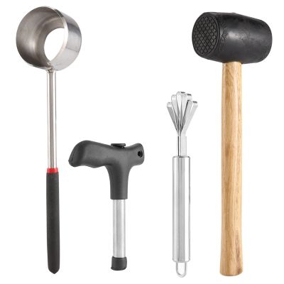 Coconut Opener Tools with Hammer Super Safe &amp; Easy to Open Young Coconuts,Food Grade Opener,Rubber Mallet with Handle