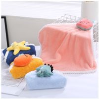 ☎☏✻ Baby Coral Velvet Towel Cartoon Cute Soft Little Towel Can Be Hung Childrens Square Towel Toilet Kitchen Absorbent Handkerchief