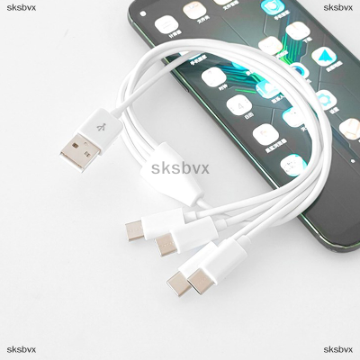 sksbvx 50ซม. 4 in 1 USB C สายชาร์จยาวสายชาร์จหลายพอร์ตสายชาร์จชนิด C สำหรับโทรศัพท์มือถือ