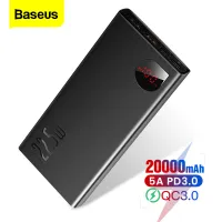 Baseus แบตสำรอง 20000 MAh Powerbank 22.5W /65W ชาร์จเร็ว Super Charge + PD + QC3.0 + FCP Fast ตัวชาร์จไฟสำหรับ iPhone 12pro Max Samsung แบตเตอรี่ภายนอกแบบพกพา Charger