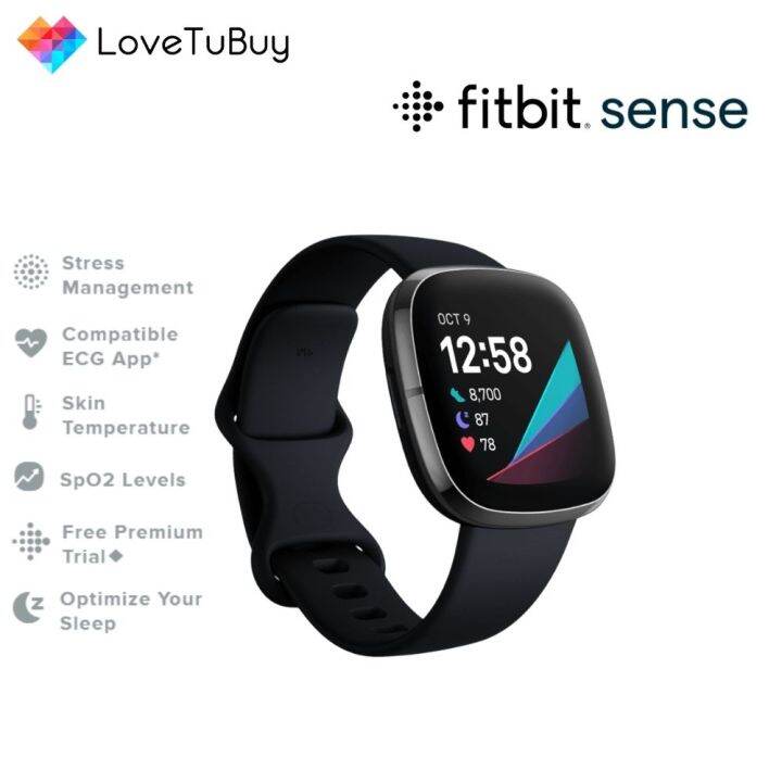 FITBIT Sense Advance Health Smartwatch and Fitness trackers with GPS & Builtin Microphone, 1