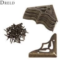 ◄☢ 20 Pcs Furniture Fittings Metal Craft Antique Bronze Jewelry Box Corner Foot Wooden Case Corner Protector Decorative Corner 35mm