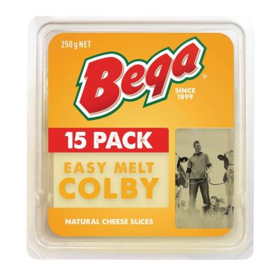 Premium import🔸( x 1) BEGA NATURAL CHEESE SLICES (FLIPTOP) 250g. (15 Pack) เบก้าเนชัลรอล์ชีสสไลด์ 250 กรัม Colby Natural [BE69]