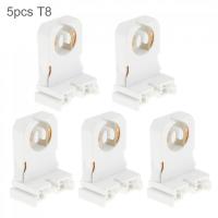 5ชิ้น2a T8 0-220V ผู้ถือโคมไฟพลาสติกไฟ Led ฐานโคมไฟสีขาวที่มีการทดสอบความชราเหมาะสำหรับโคมไฟขาตั้ง Led T8