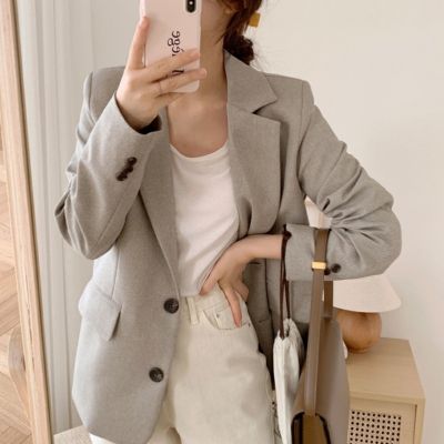 [COD] South Korea chic temperament two joker advanced texture female autumn suit cardigan coat