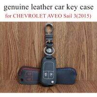 ☑☍☄ Only Red car styling hand sewing leather car key case cover fit for CHEVROLET AVEO Sail 3(2015) Lovarv(2016) TRAX(2016)