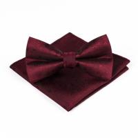 Bowtie Maroon Flora Set โบว์ไทด์สีแดงมารูนอัดลายดอกไม้ (BOWTIE100)